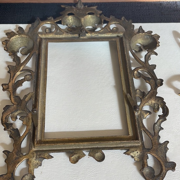 Antiquarian Ornate Gilt Metal Picture, Photo Portrait Frame & Easel Stand - Picture 14 of 16